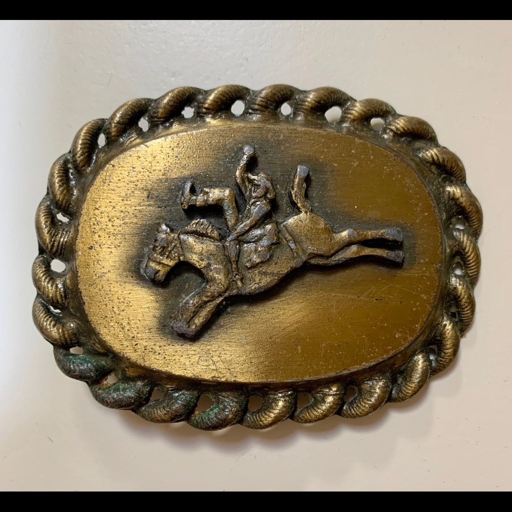 Vintage Brass Rodeo Buckle c. 1970’s